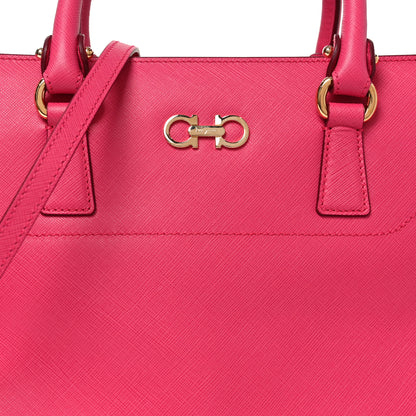 Salvatore Ferragamo Printed Calfskin Beky Tote Framboise 6 of 8