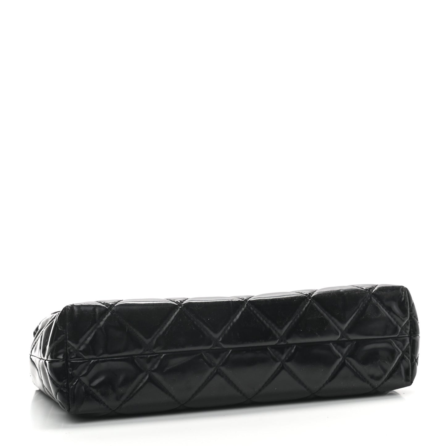 Vinyl Quilted In the Business Flap Bag Black