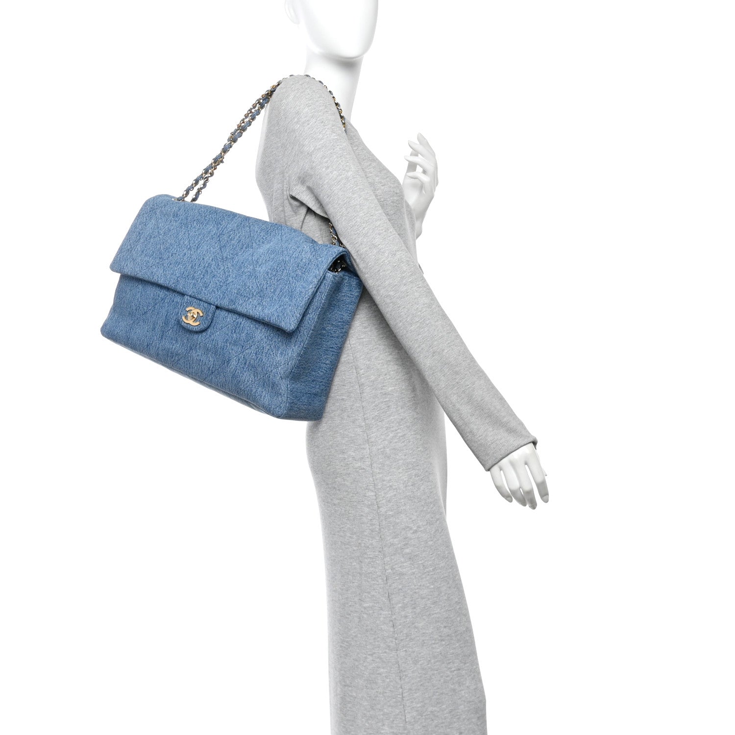 Chanel Denim Souplissimo Maxi Flap Blue 2 of 11