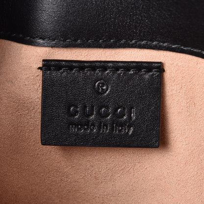 Gucci Calfskin Matelasse Super Mini GG Marmont Shoulder Bag Black 7 of 9