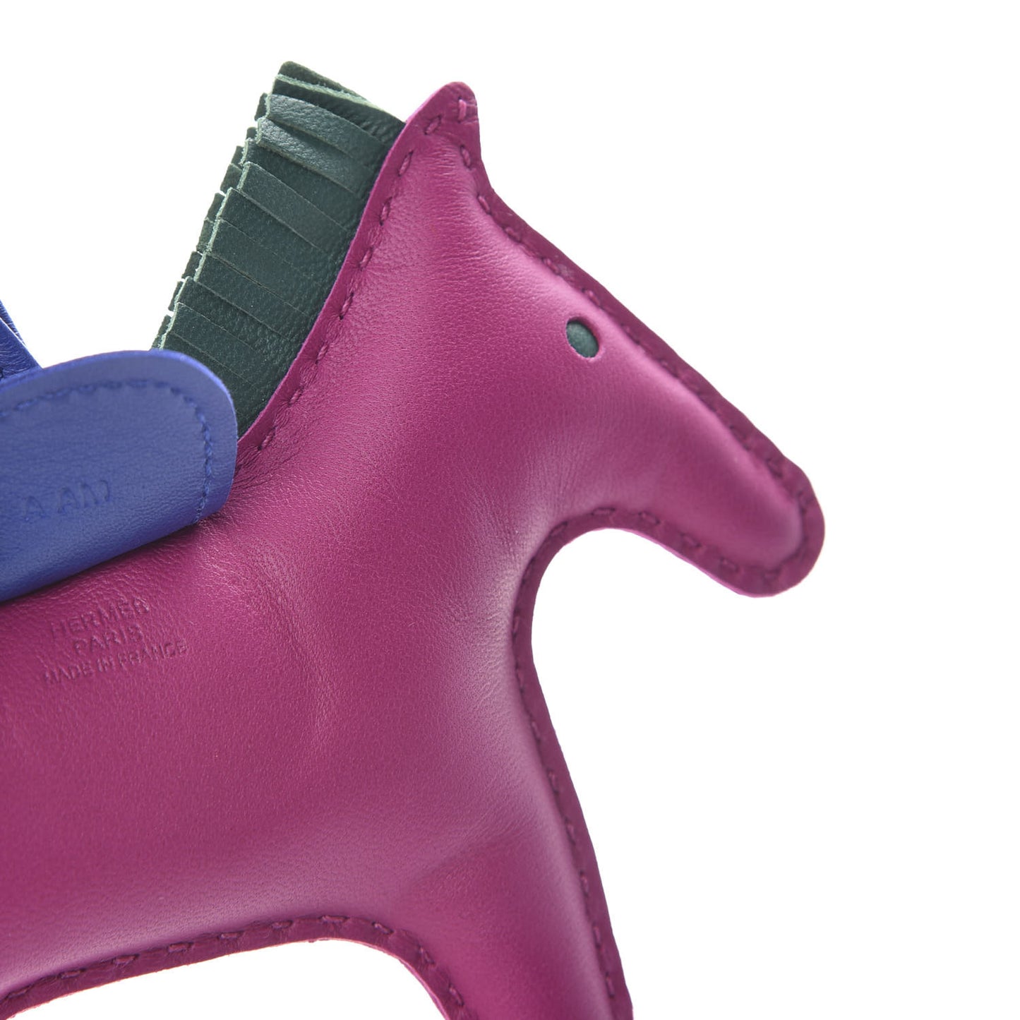 Milo Lambskin Grigri Rodeo Horse Bag Charm MM Rose Pourpre Malachite Bleu Electrique