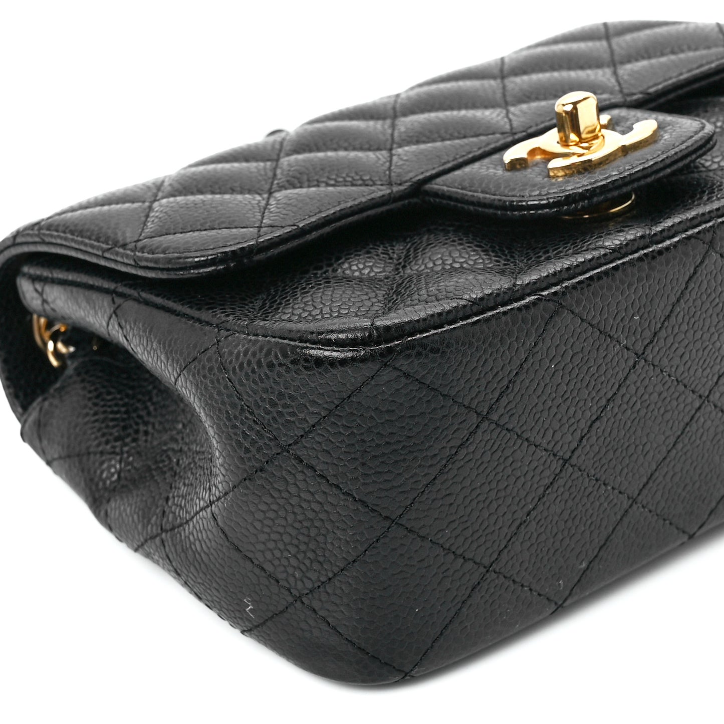 Caviar Quilted Mini Square Flap Black