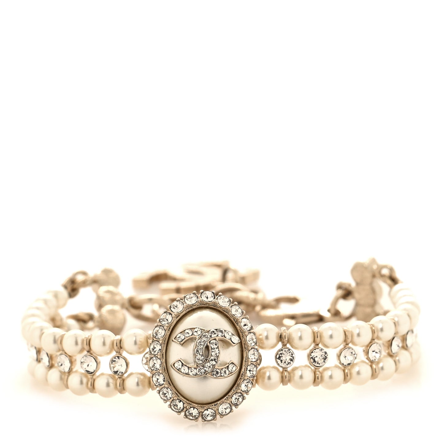Pearl CC Bracelet Gold