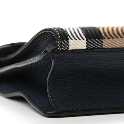 Burberry Derby Calfskin House Check Small Macken Crossbody Bag Ink Blue 10 of 12