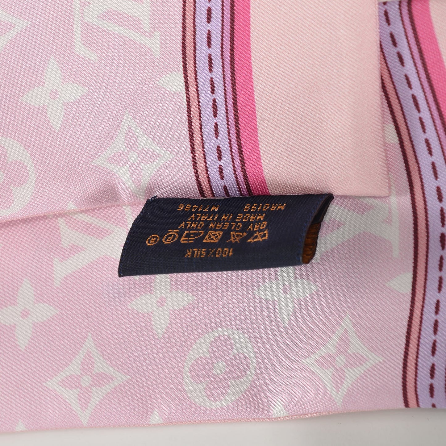 Silk Monogram Superstition Bandeau Rose Clair