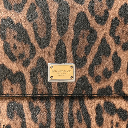 Dolce & Gabbana Dauphine Leopard Print Small Miss Sicily Satchel Black 7 of 9