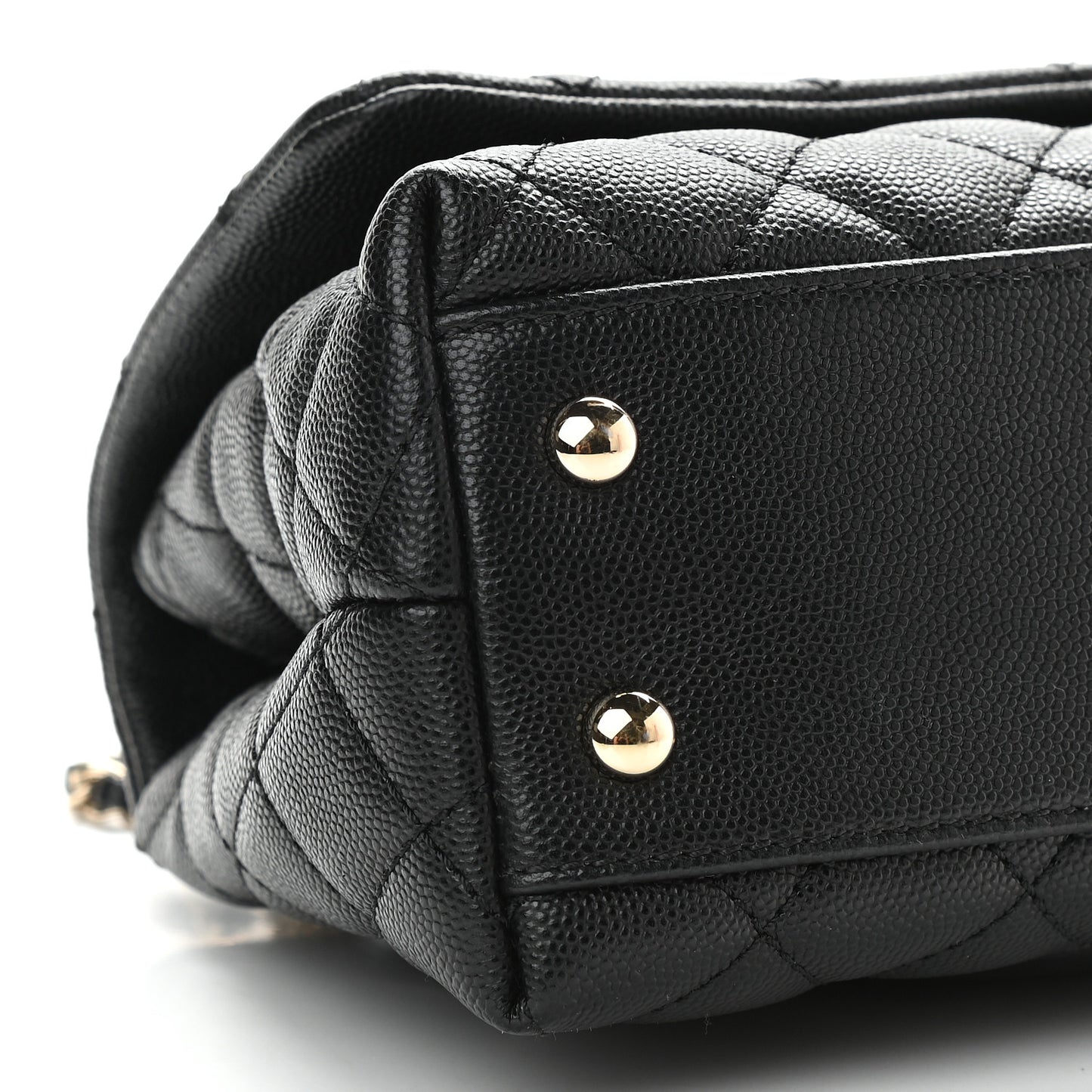 Caviar Quilted Mini Coco Handle Flap Black
