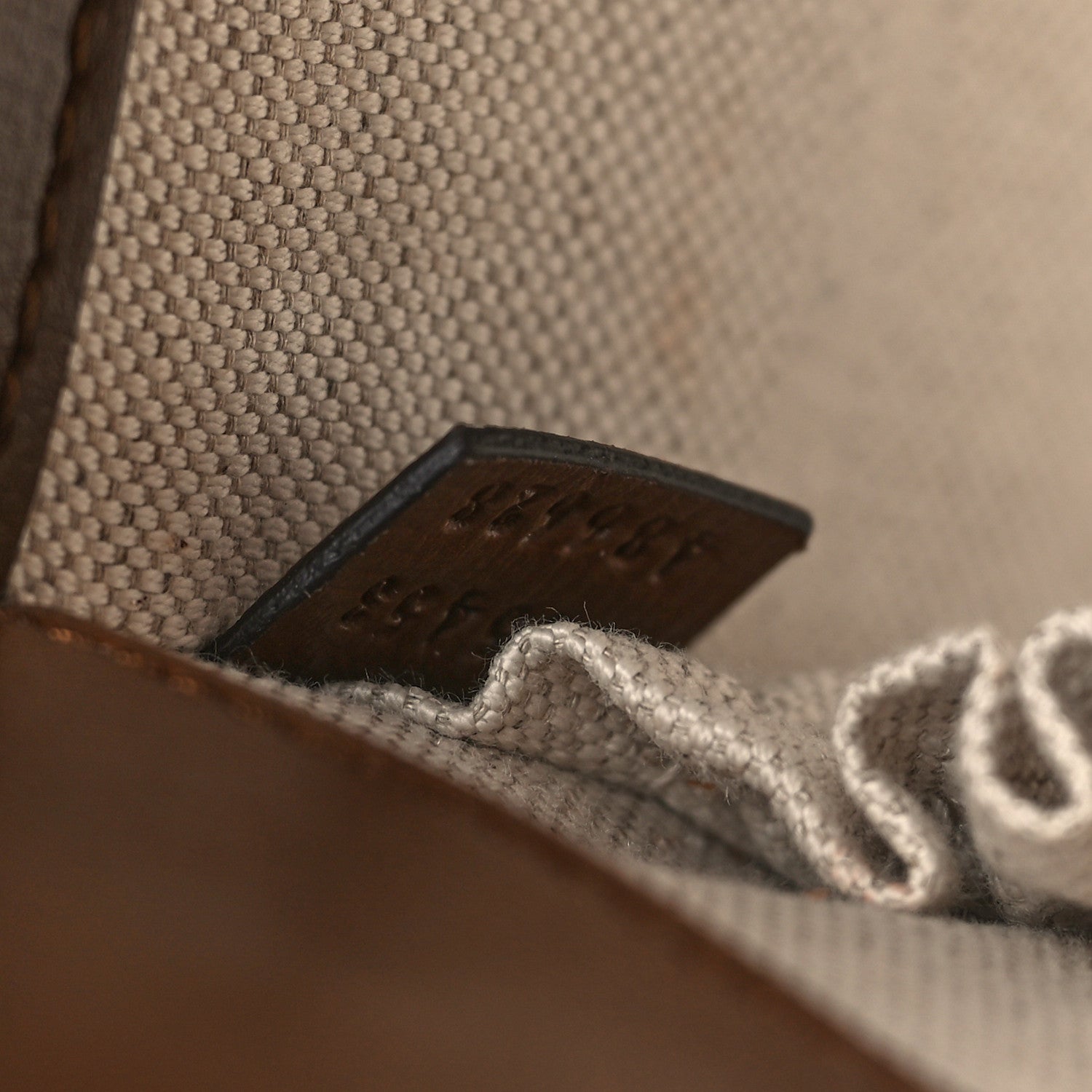 Gucci GG Supreme Monogram Azalea Calfskin Mini Horsebit 1955 Foldover Top Handle Bag Beige Ebony Brown Sugar 6 of 8