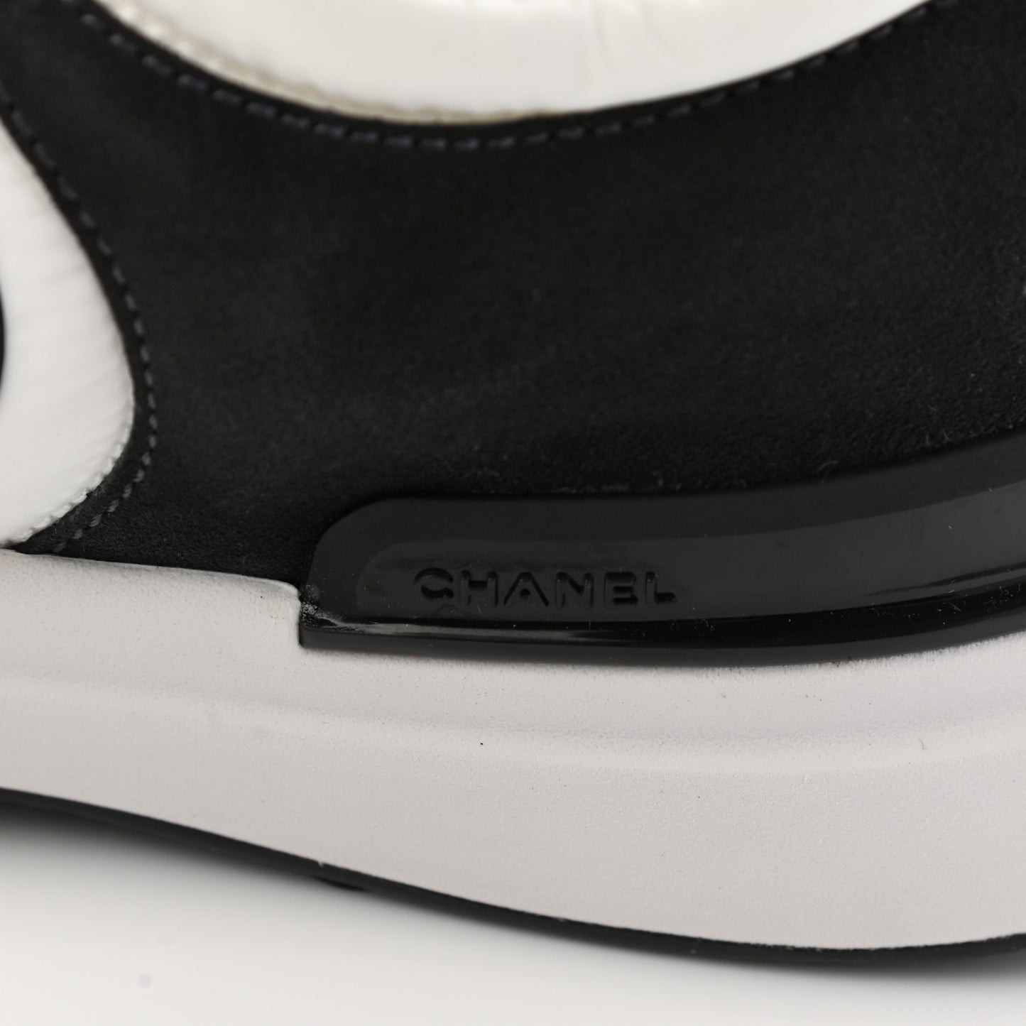Nylon Suede Calfskin CC Sneakers 41 White Dark Grey