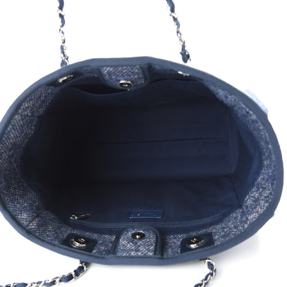Chanel Mixed Fibers Calfskin Small Deauville Tote Blue 5 of 9
