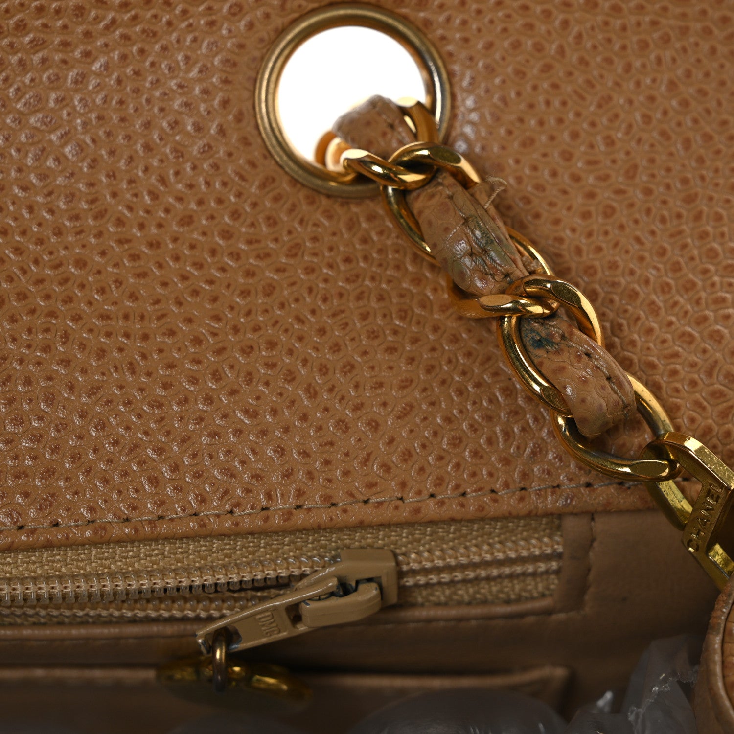 Chanel Caviar Quilted Medium Single Flap Beige 11 of 12