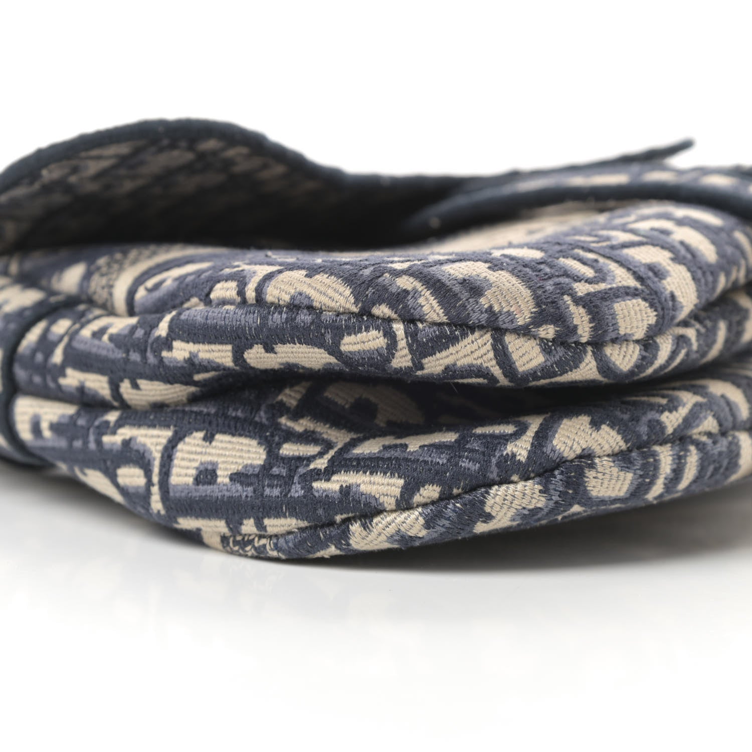 Christian Dior Oblique Embroidered Saddle Bag Blue 9 of 11