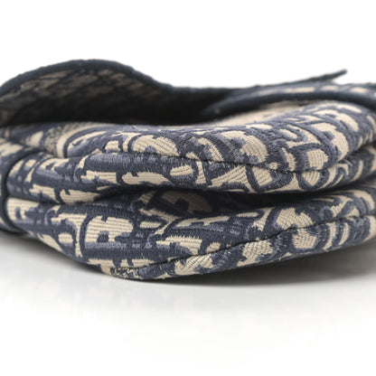 Christian Dior Oblique Embroidered Saddle Bag Blue 9 of 11