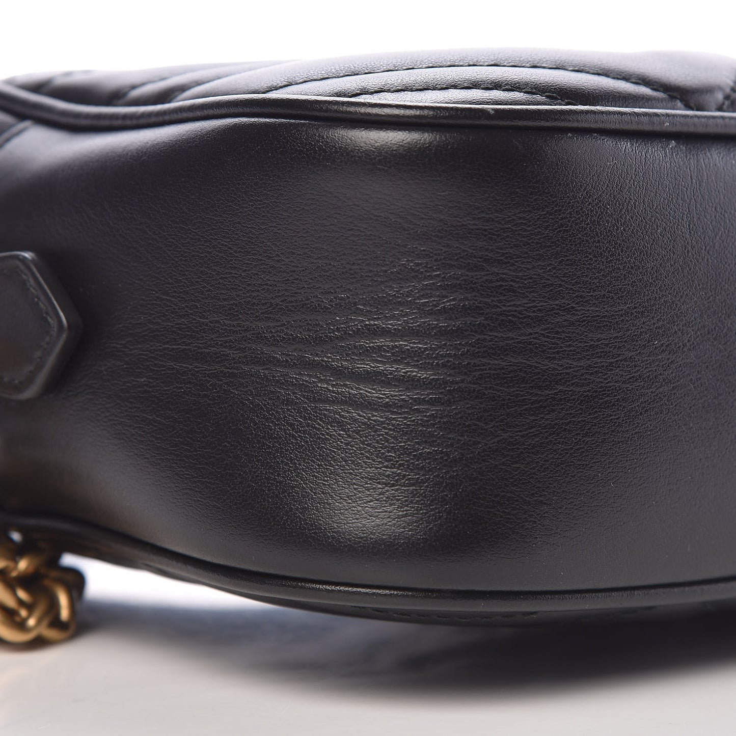 Calfskin Matelasse Small GG Marmont Chain Shoulder Bag Black