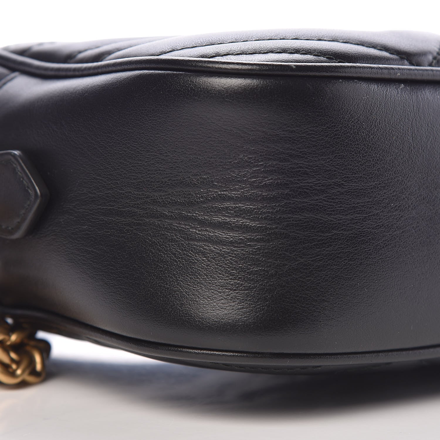 Gucci Calfskin Matelasse Small GG Marmont Chain Shoulder Bag Black 9 of 12