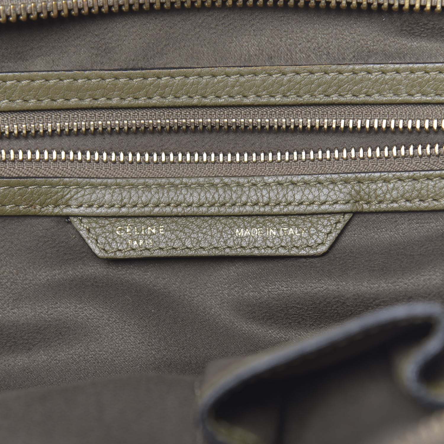 Celine Drummed Calfskin Mini Luggage Jungle 6 of 14