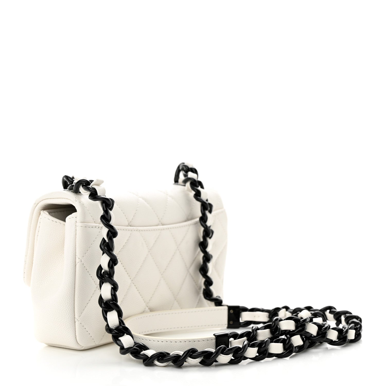 Chanel Caviar Quilted My Everything Small Flap White Black 3 of 12