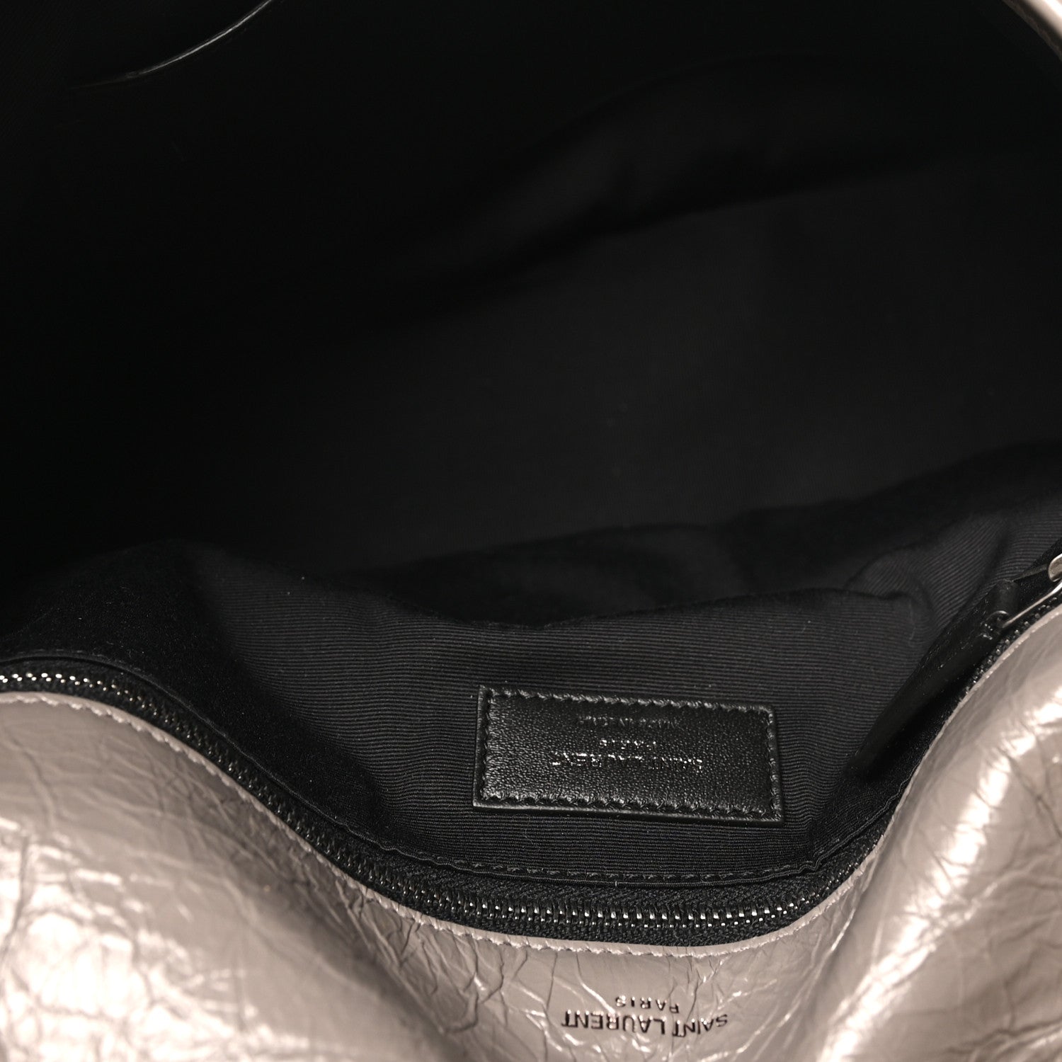 Saint Laurent Crinkled Calfskin Matelasse Monogram Large Niki Chain Satchel Fog 5 of 10