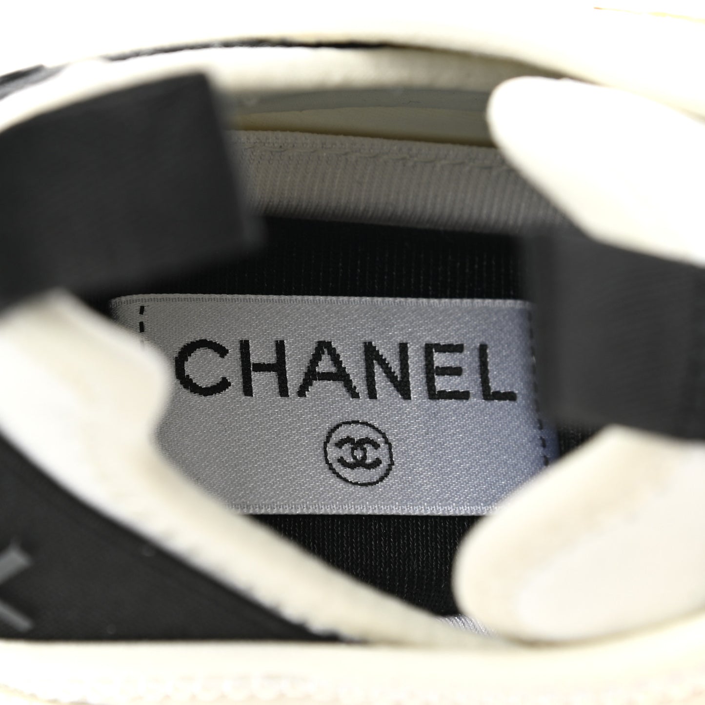 Velvet Calfskin Mixed Fibers CC Sneakers 35 Ivory Black