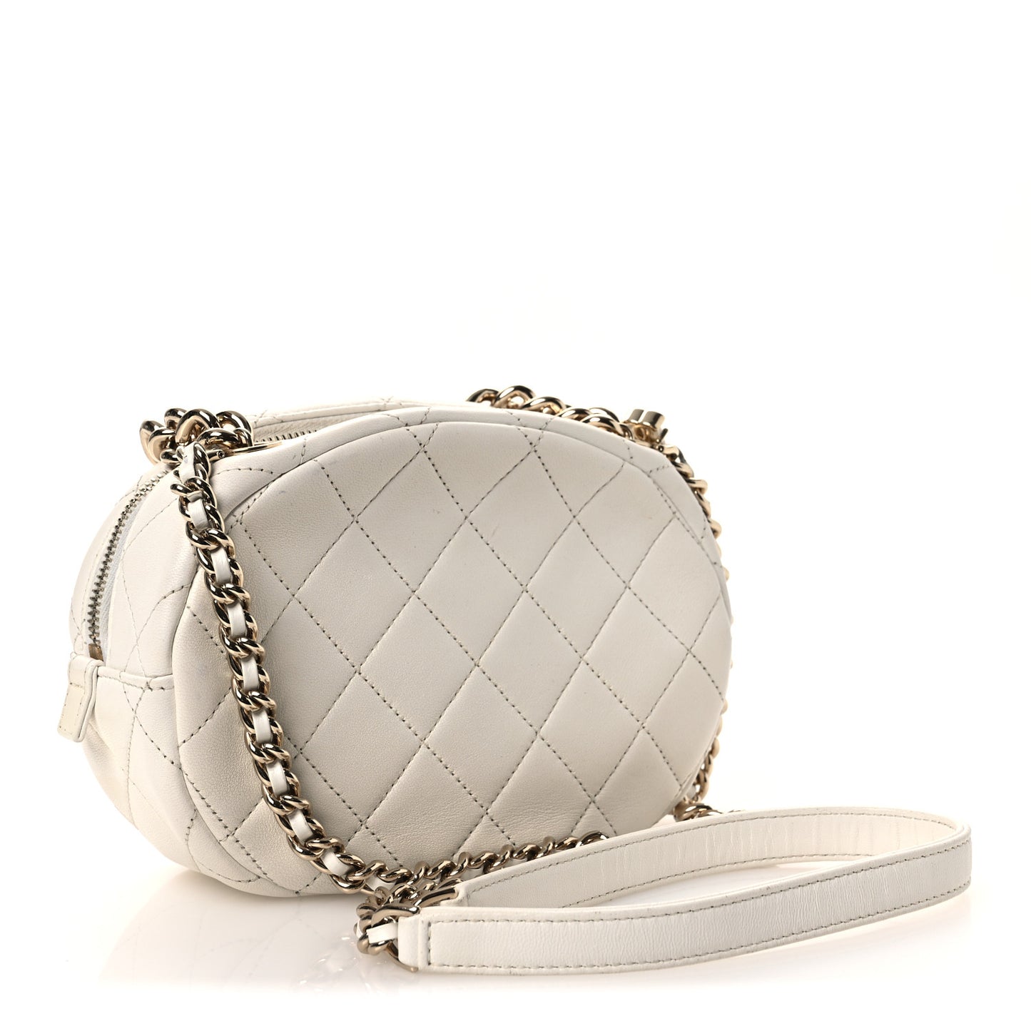 Lambskin Quilted Studded Case White