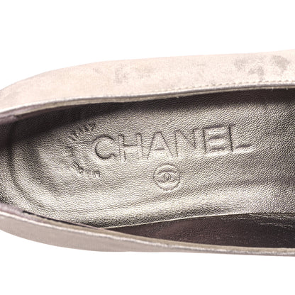 Chanel Laminated Lambskin Grosgrain Cap Toe CC Ballerina Flats 36 Copper Black 7 of 9