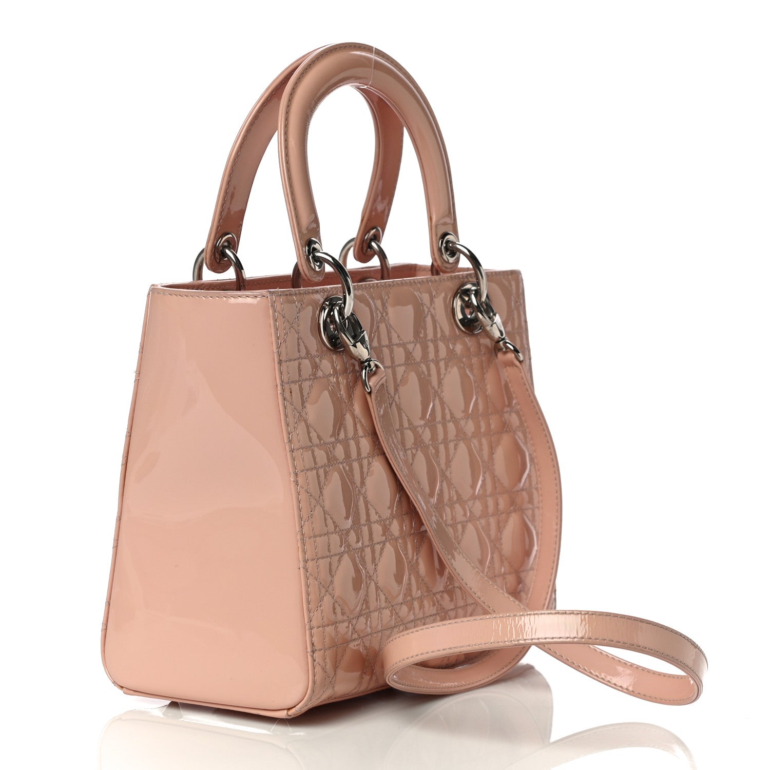 Christian Dior Patent Cannage Medium Lady Dior Light Pink 2 of 13