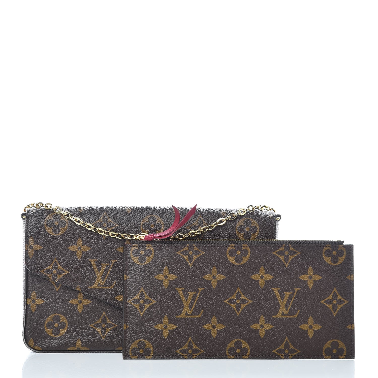Louis Vuitton Monogram Pochette Felicie Chain Wallet Fuchsia 5 of 12
