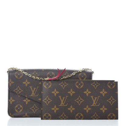 Louis Vuitton Monogram Pochette Felicie Chain Wallet Fuchsia 5 of 12