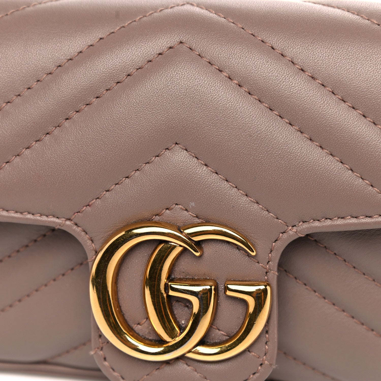 Gucci Calfskin Matelasse Super Mini GG Marmont Shoulder Bag Porcelain Rose 10 of 17