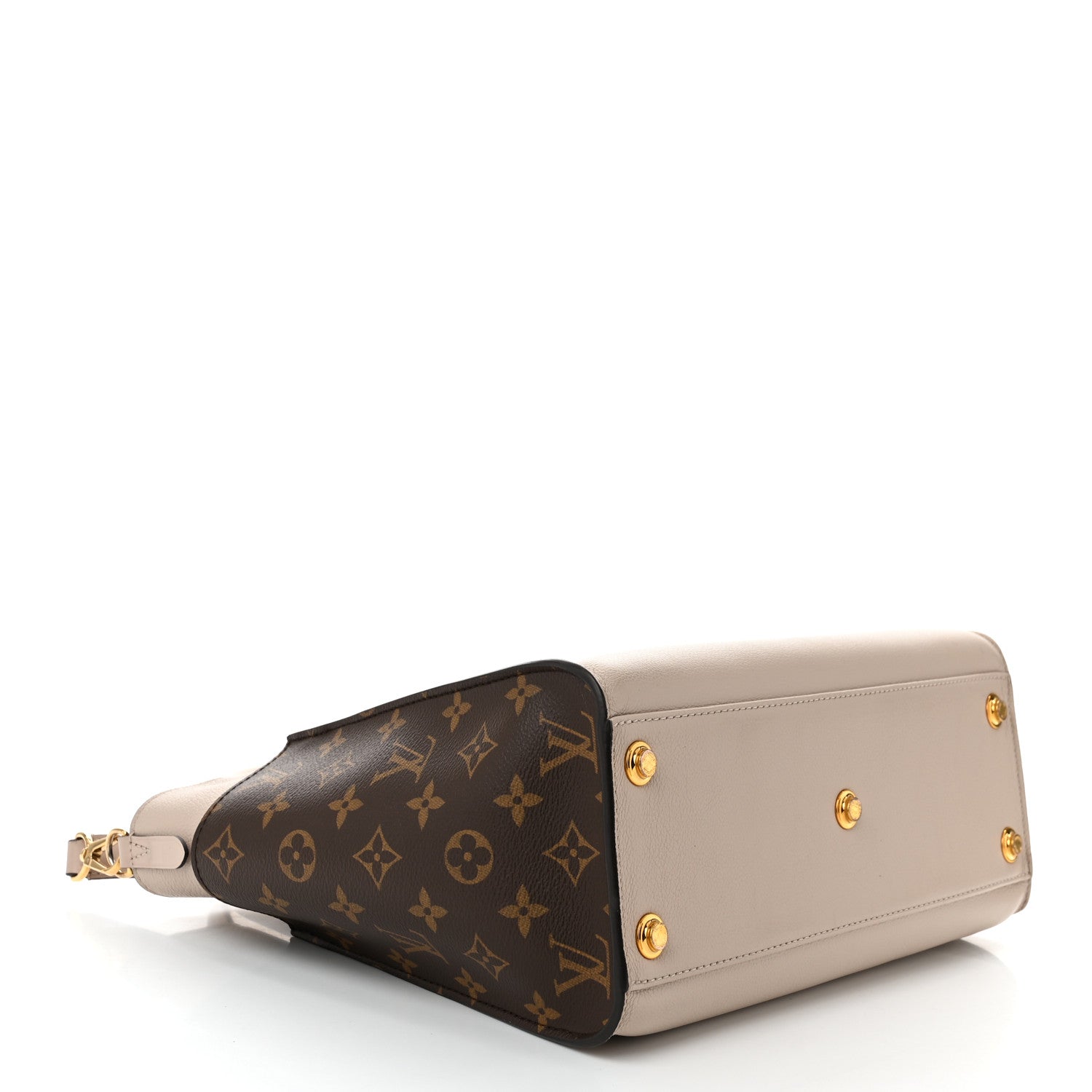 Louis Vuitton Calfskin Monogram On My Side MM Greige 4 of 10