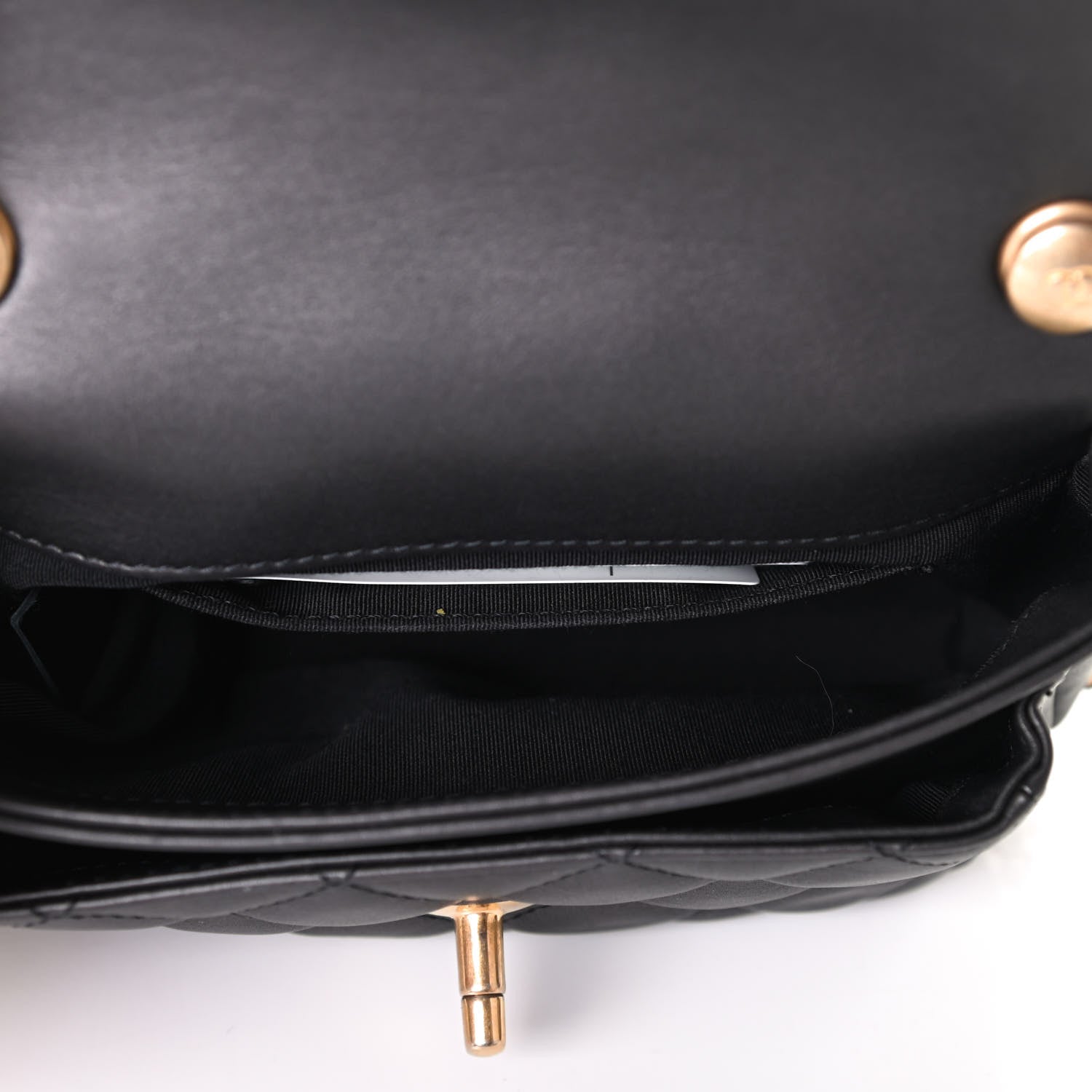Chanel Calfskin Quilted Top Handle Flap Black 4 of 4