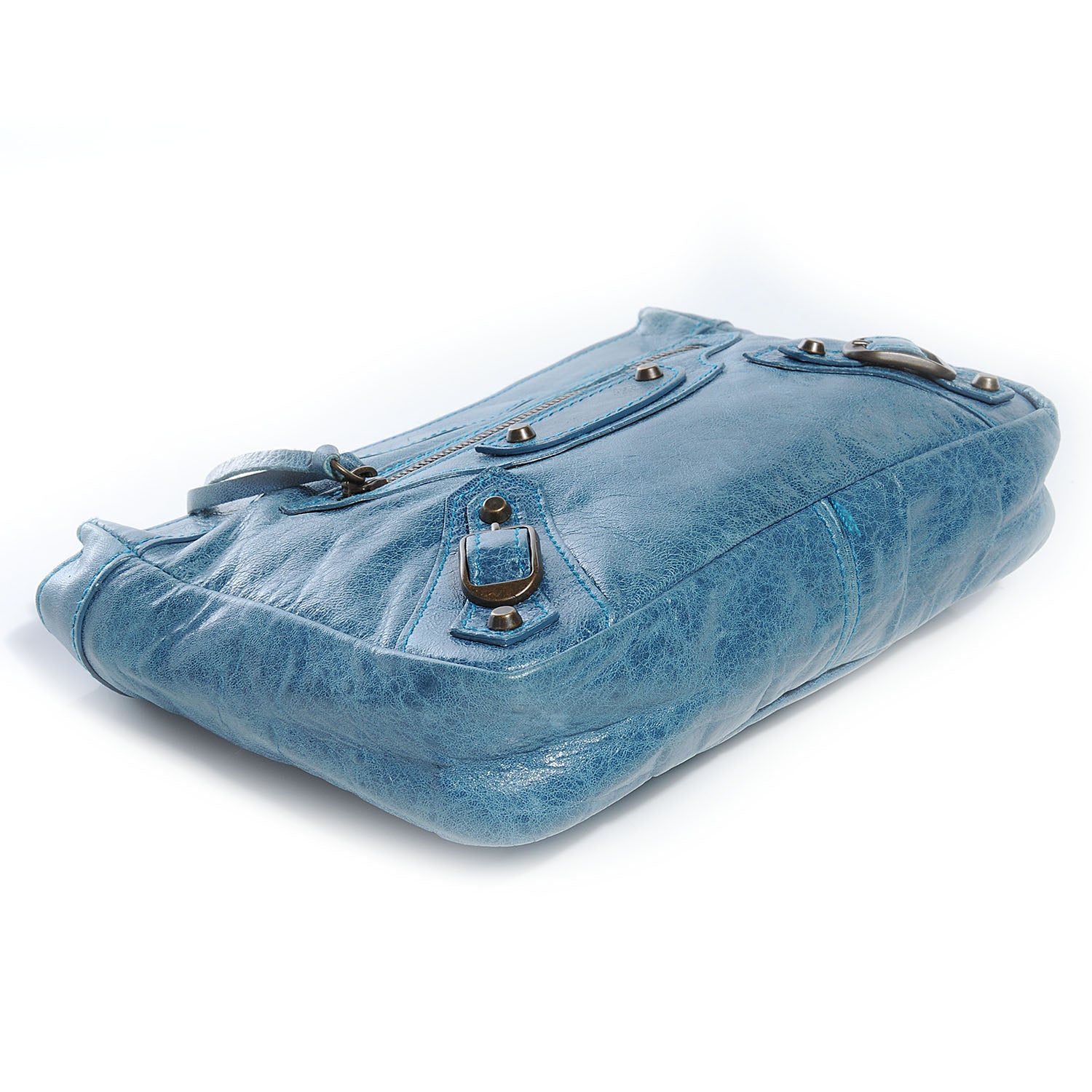 Balenciaga Chevre Porte Toilette Makeup Clutch Turquoise 4 of 7