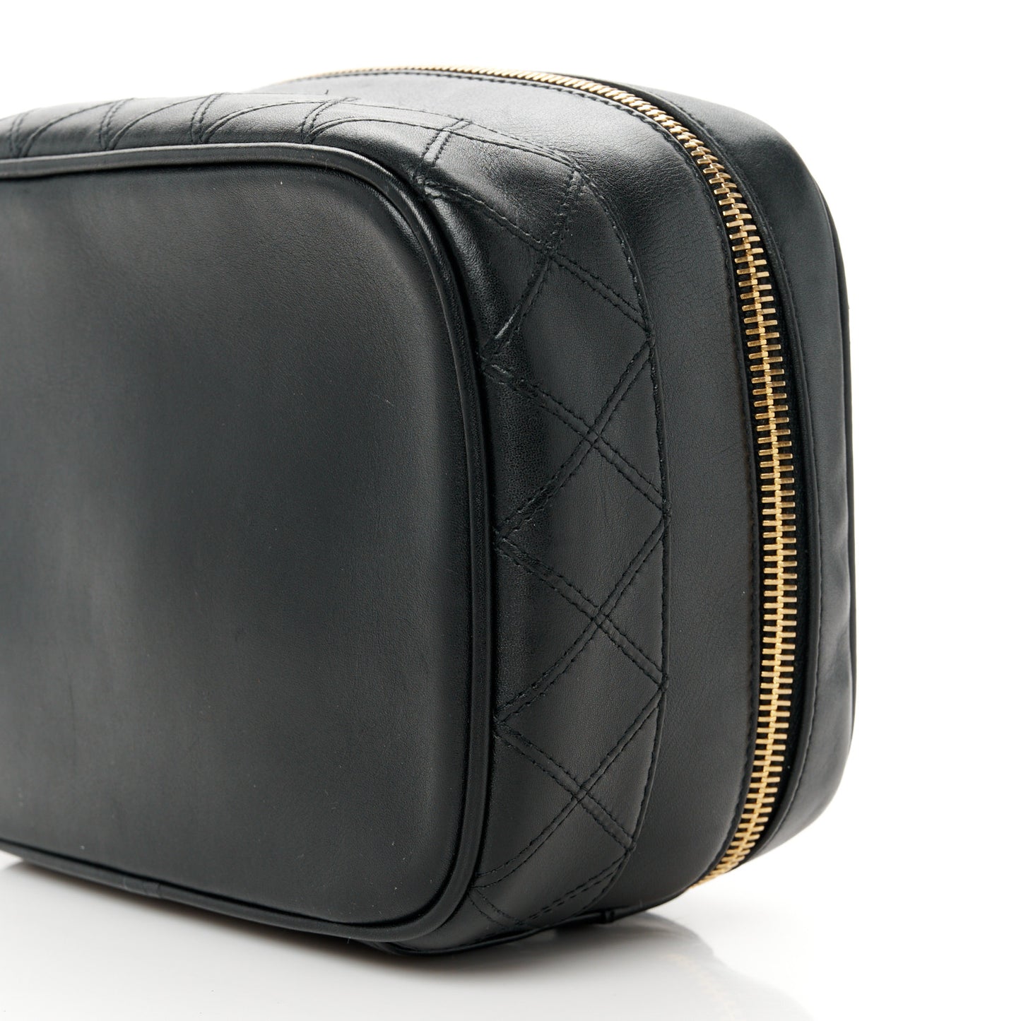 Lambskin Vanity Cosmetic Case Black