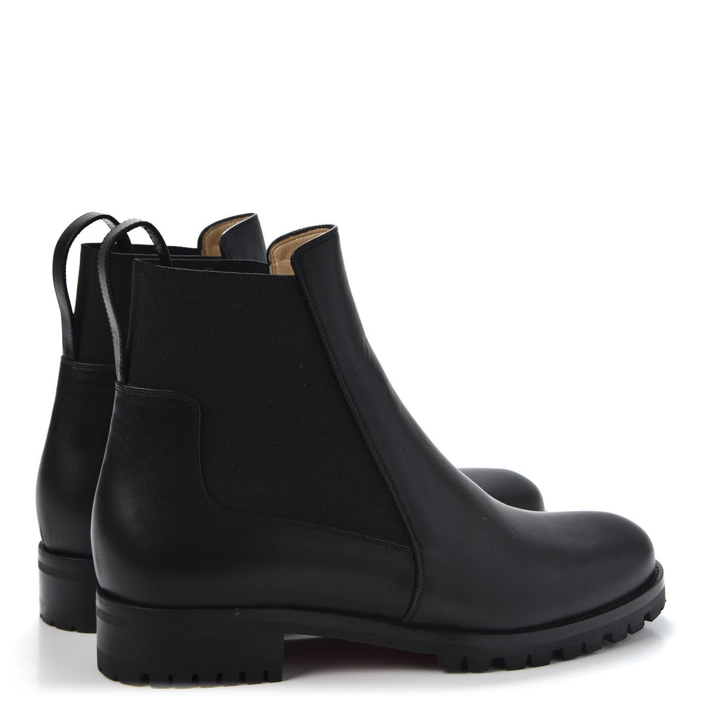 Calfskin Marchacroche Flat Chelsea Boots 37.5 Black