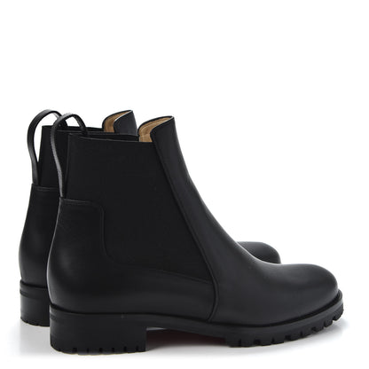 Christian Louboutin Calfskin Marchacroche Flat Chelsea Boots 37.5 Black 4 of 9