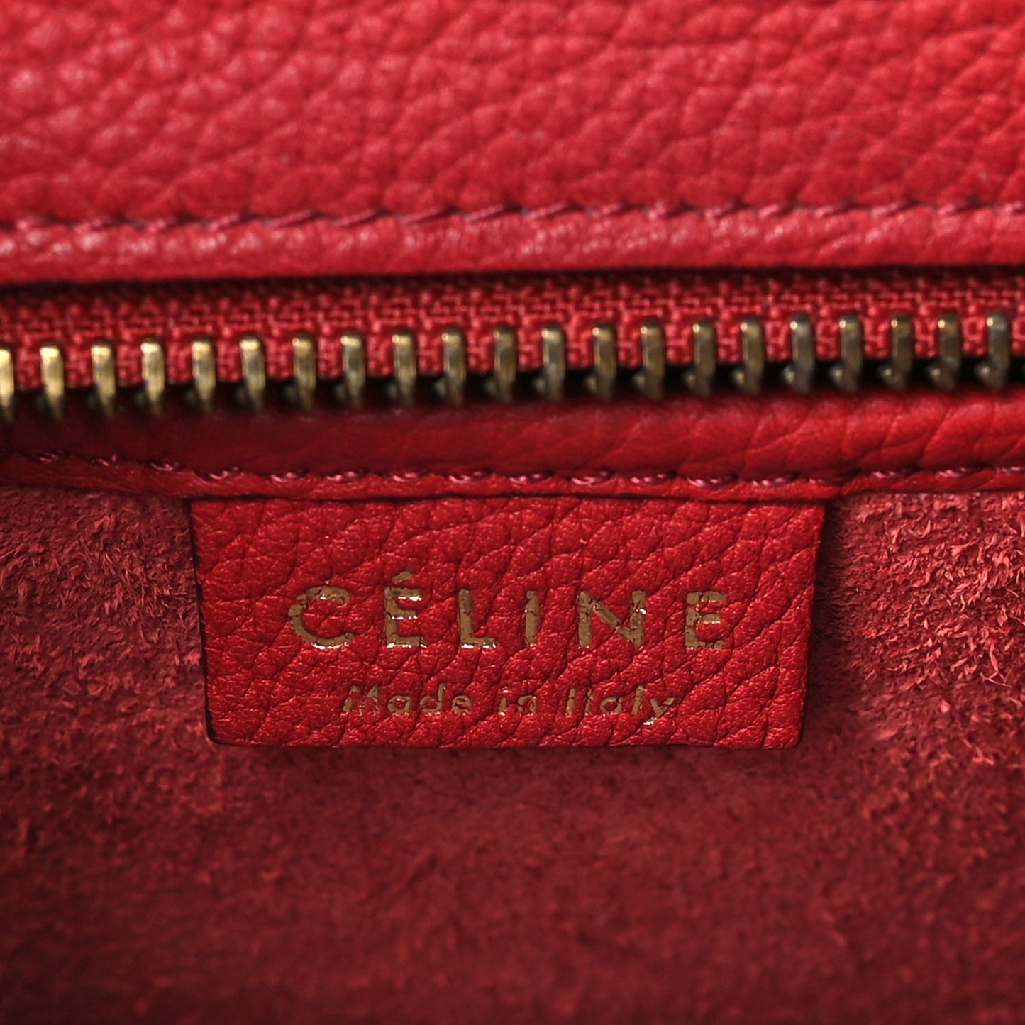 Drummed Calfskin Nano Luggage Red