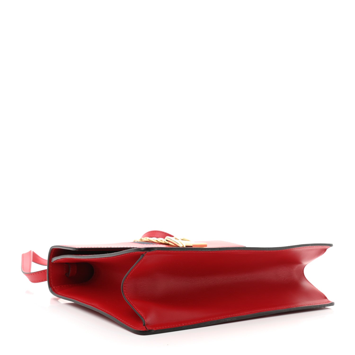 Gucci Calfskin Medium Sylvie Top Handle Bag Hibiscus Red 4 of 10