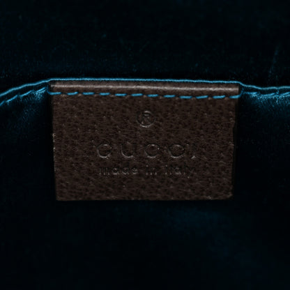 Gucci GG Supreme Monogram Textured Dollar Calfskin Web Small Ophidia Dome Shoulder Bag Beige Ebony New Acero 6 of 13