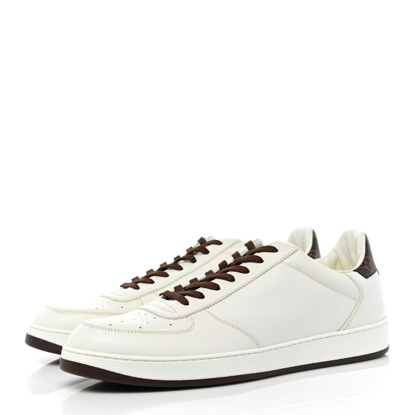 Calfskin Monogram Mens Rivoli Sneakers 8 White