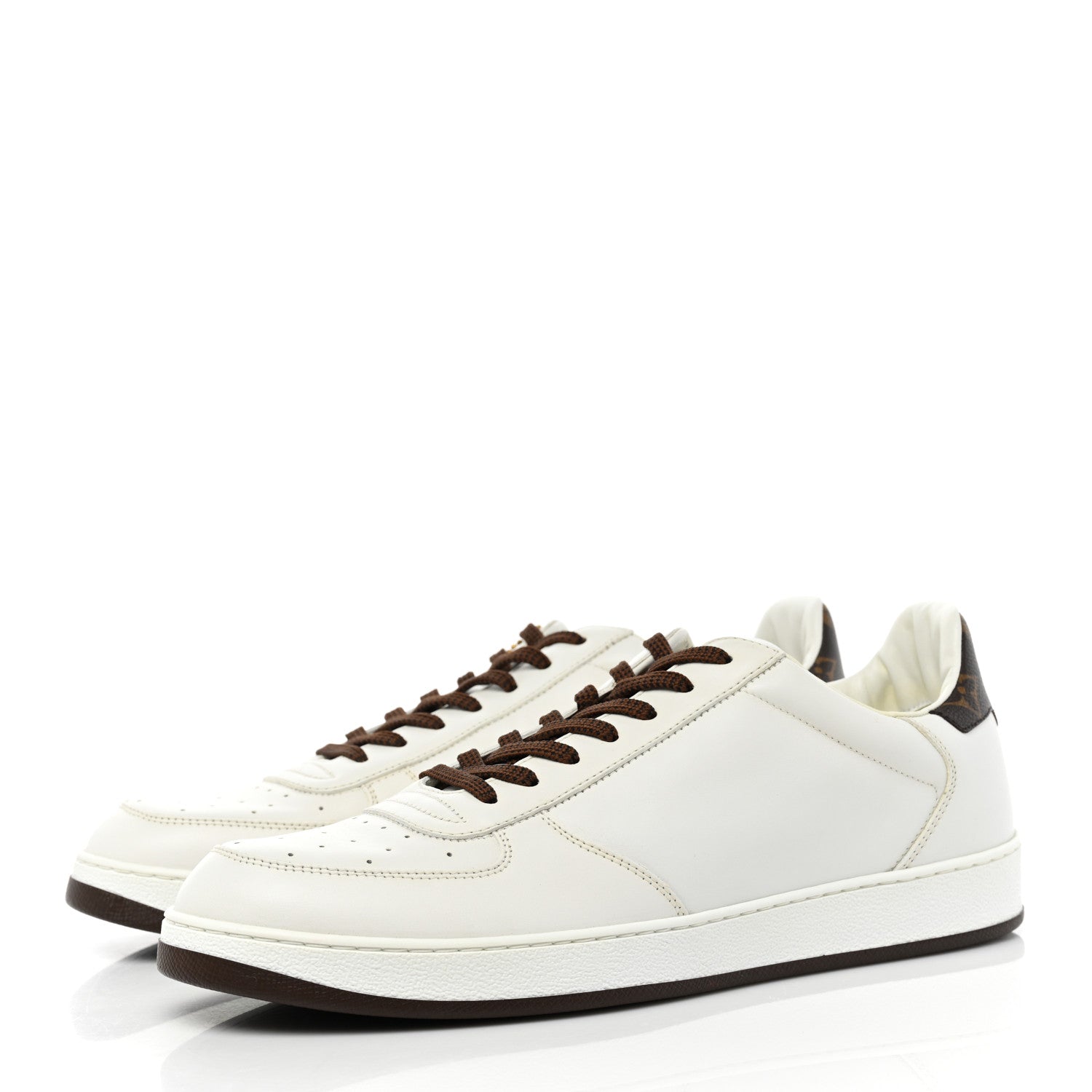 Louis Vuitton Calfskin Monogram Mens Rivoli Sneakers 8 White 3 of 10
