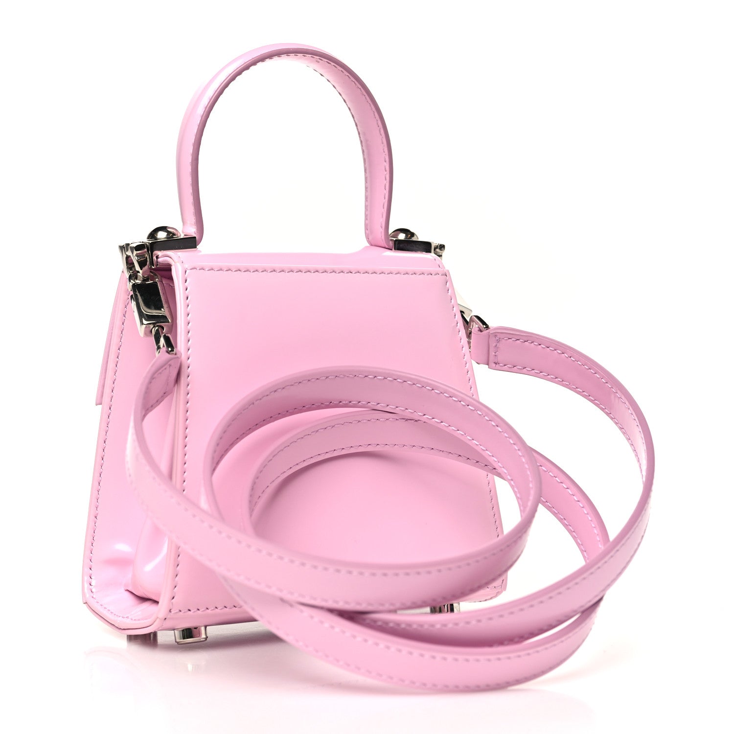 Salvatore Ferragamo Brushed Calfskin Micro Iconic Top Handle Bag Bubble Gum 3 of 10