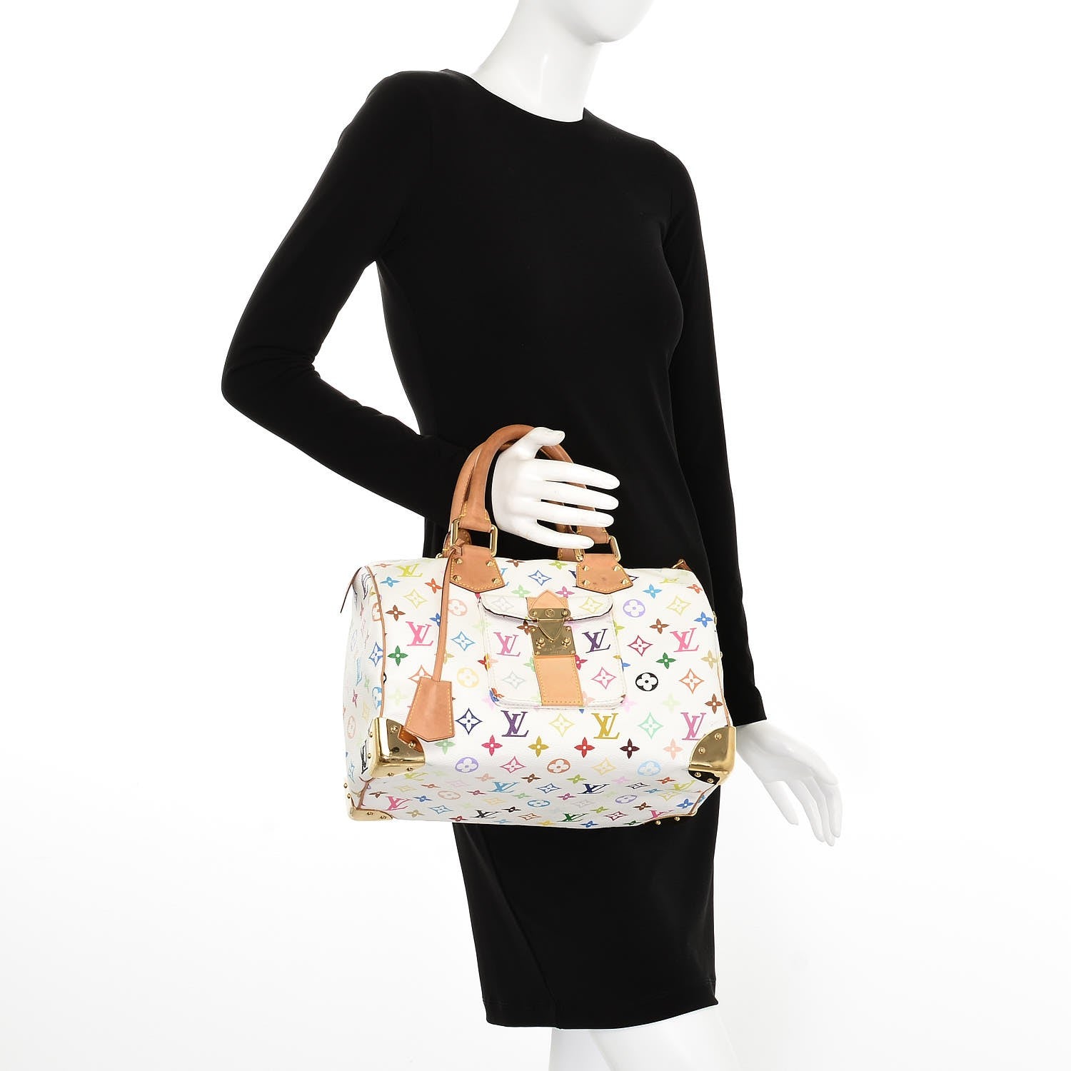 Louis Vuitton Monogram Multicolor Speedy 30 White 2 of 9