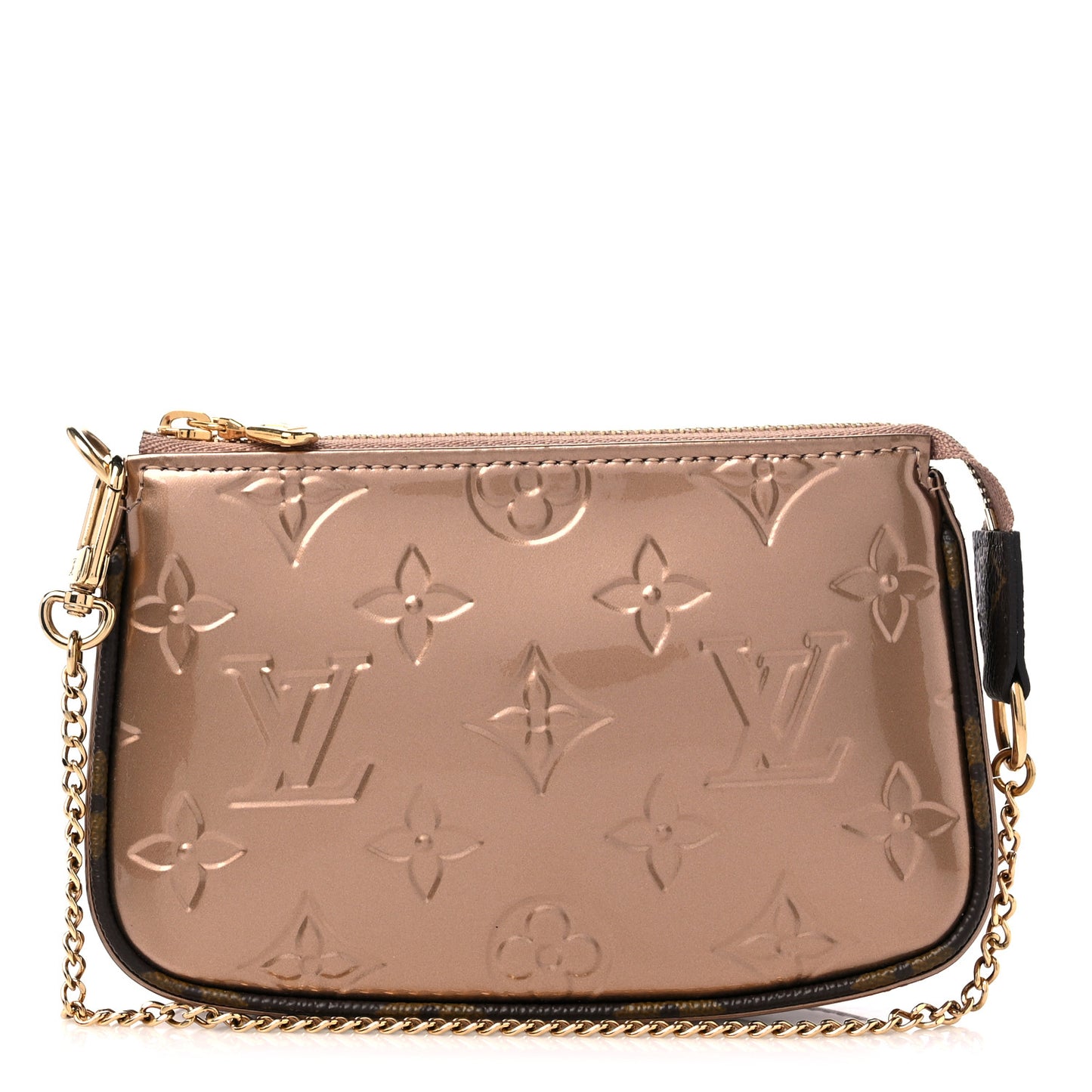 Metallic Vernis Mini Pochette Accessories Rose Gold