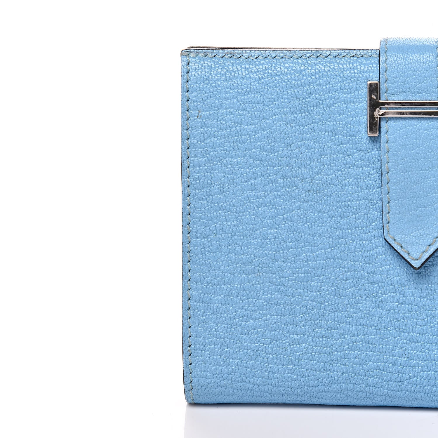 Hermes Chevre Mysore Bearn Compact Wallet Celeste 12 of 13