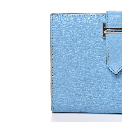 Hermes Chevre Mysore Bearn Compact Wallet Celeste 12 of 13