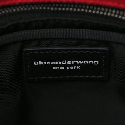 Alexander Wang Mesh Crystal Rhinestone Mini Cruiser Tote Red Silver 5 of 6