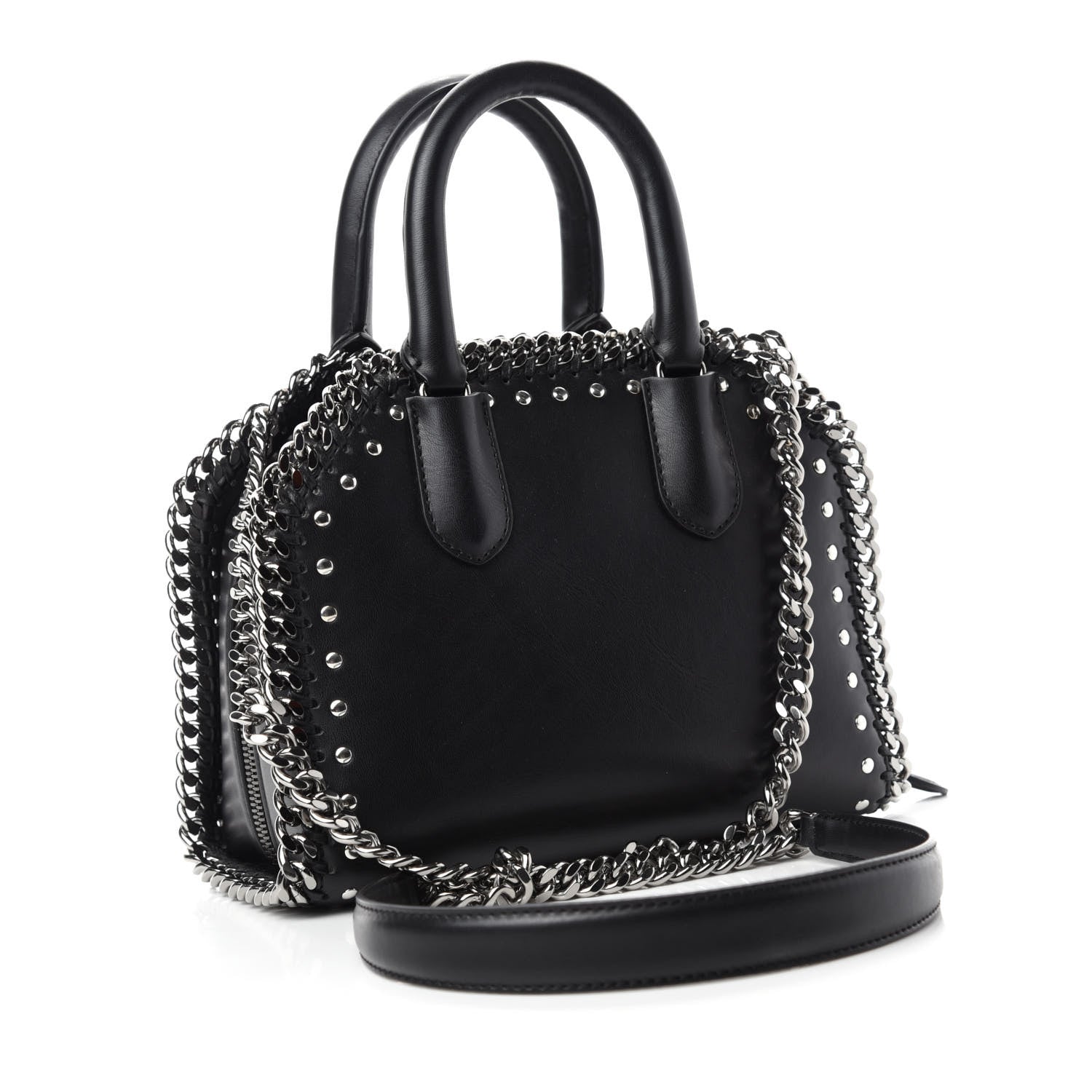Stella McCartney Eco Alter Nappa Mini Falabella Box Bird Top Handle Bag Black 3 of 10