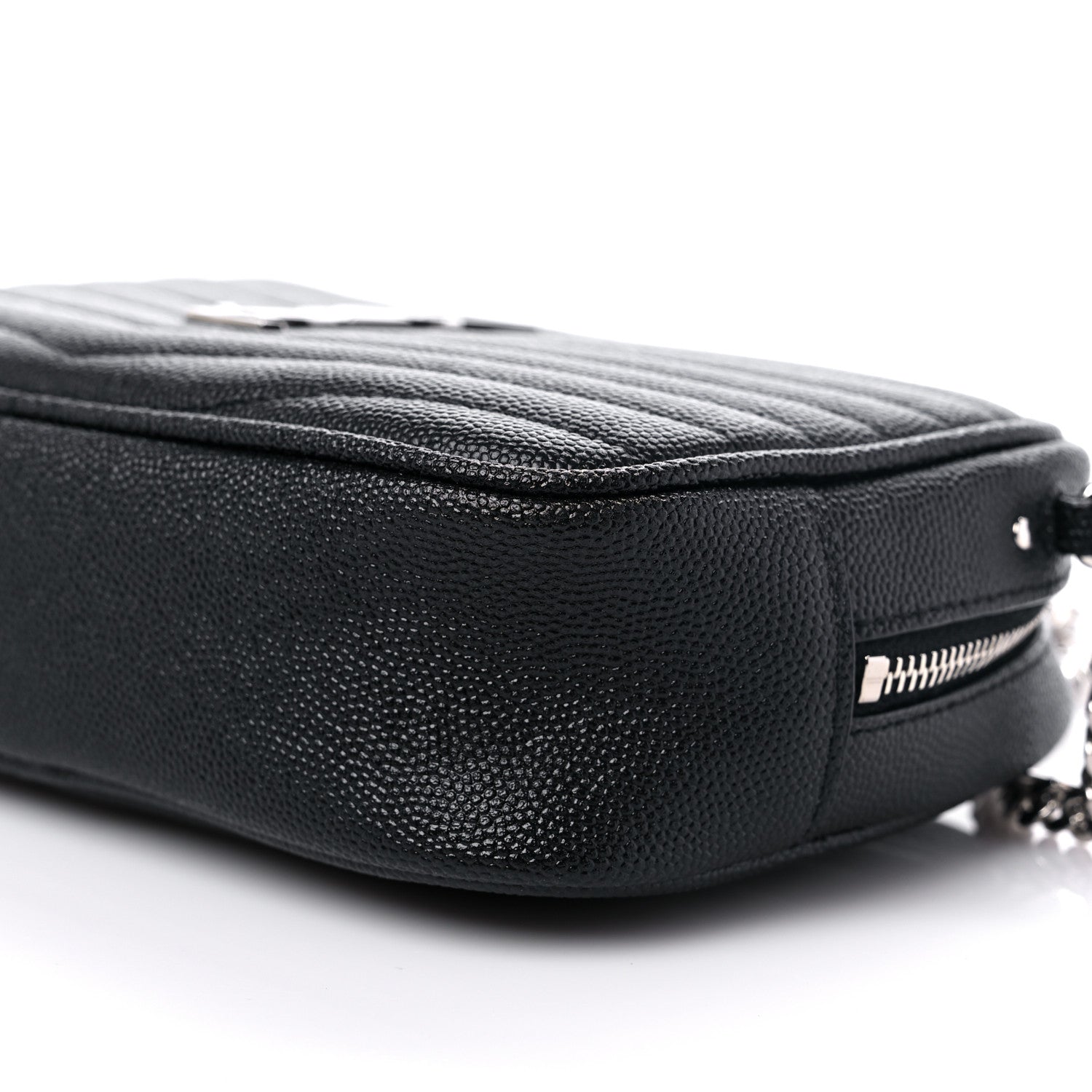Saint Laurent Grain De Poudre Matelasse Monogram Mini Lou Camera Bag Black 9 of 11