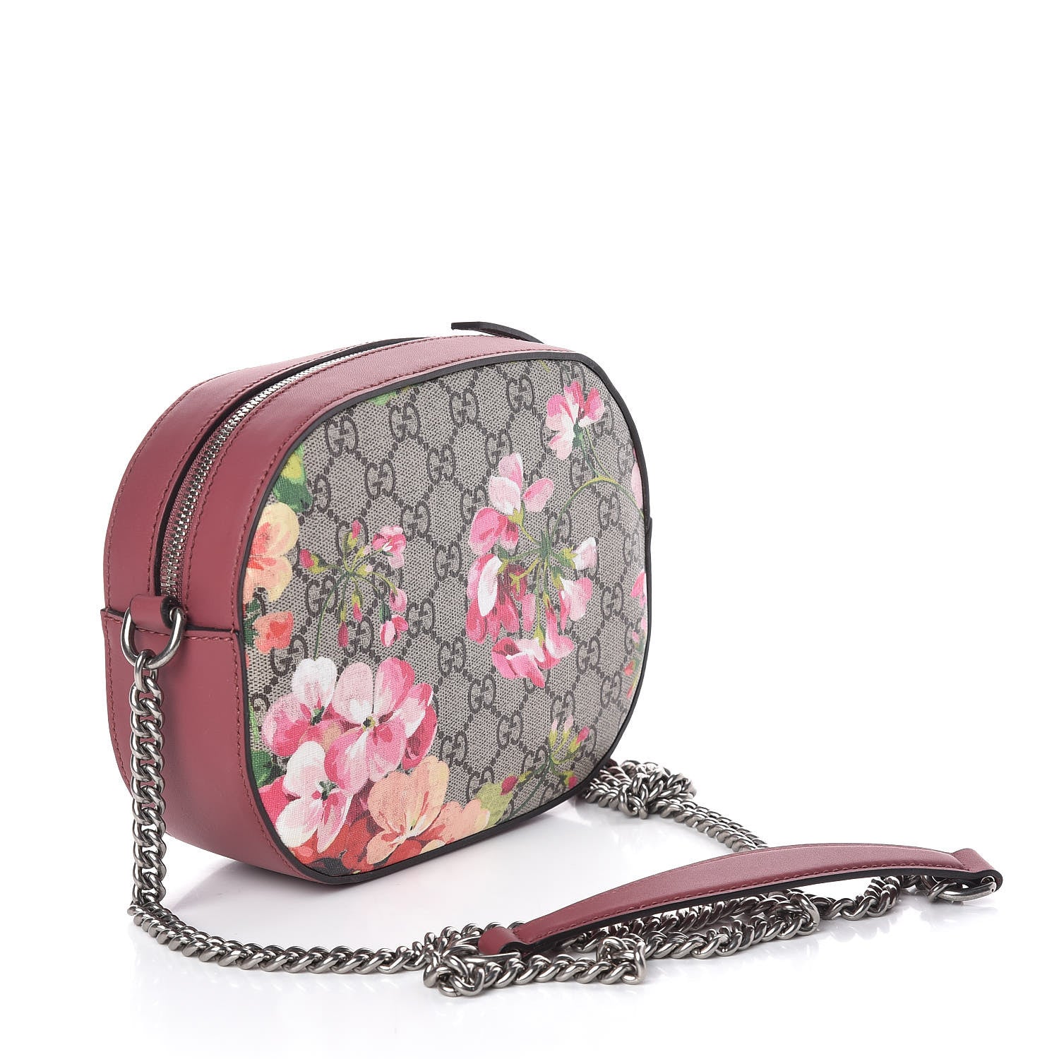 Gucci GG Supreme Monogram Blooms Mini Chain Shoulder Bag Beige Multicolor Dry Rose 3 of 11