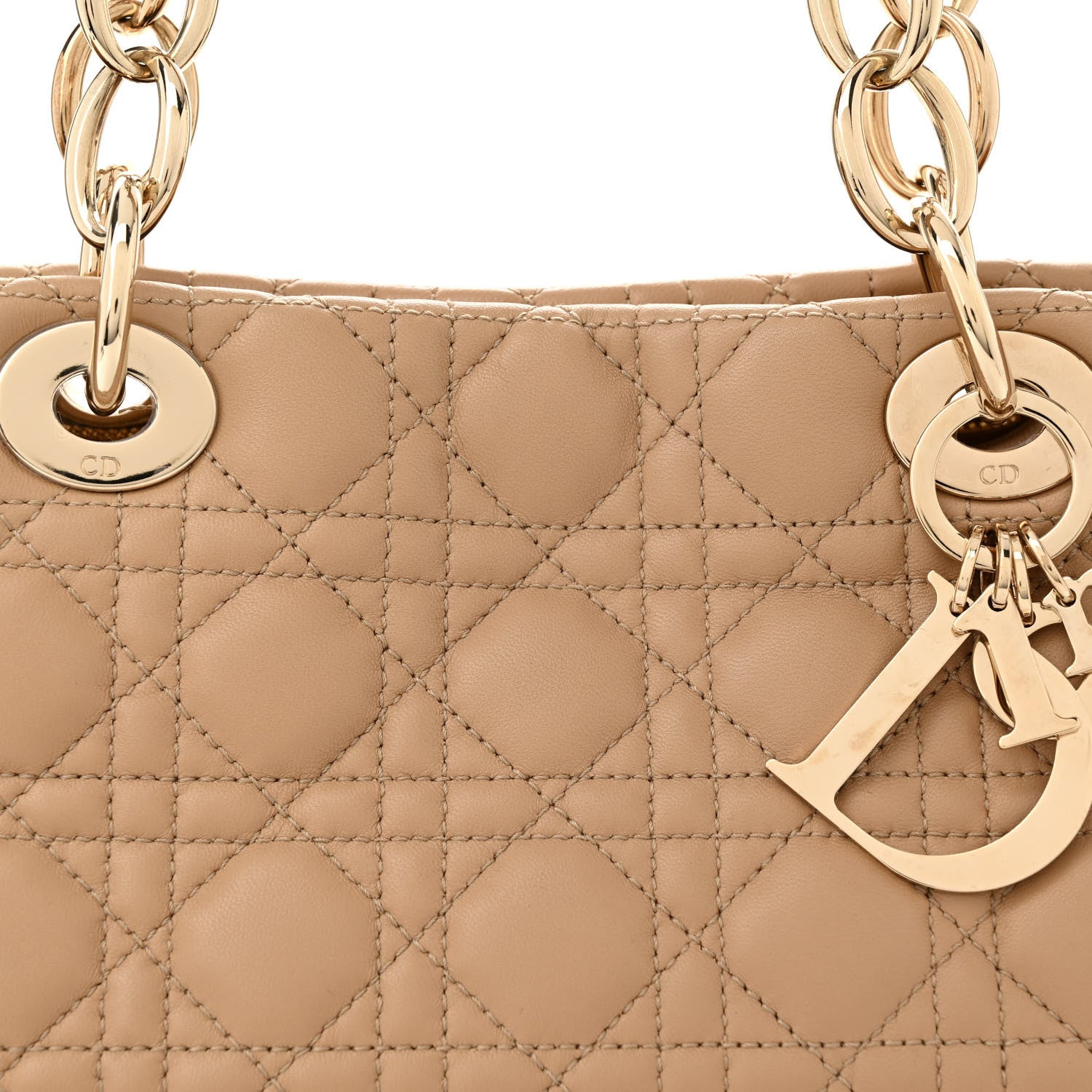 Christian Dior Lambskin Cannage Small Dior Soft Shopping Tote Beige 9 of 12